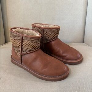 UGG Classic Mini Weave boots in camel rusty brown shoes